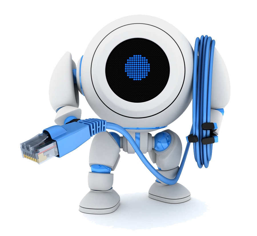 bigstock-Robot-And-Computer-Cable-41259904